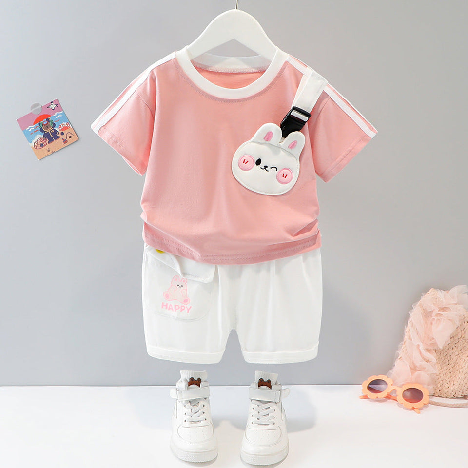 Adorable Teddy Attached T-shirt and Bottom Set by Ju Ju Jam