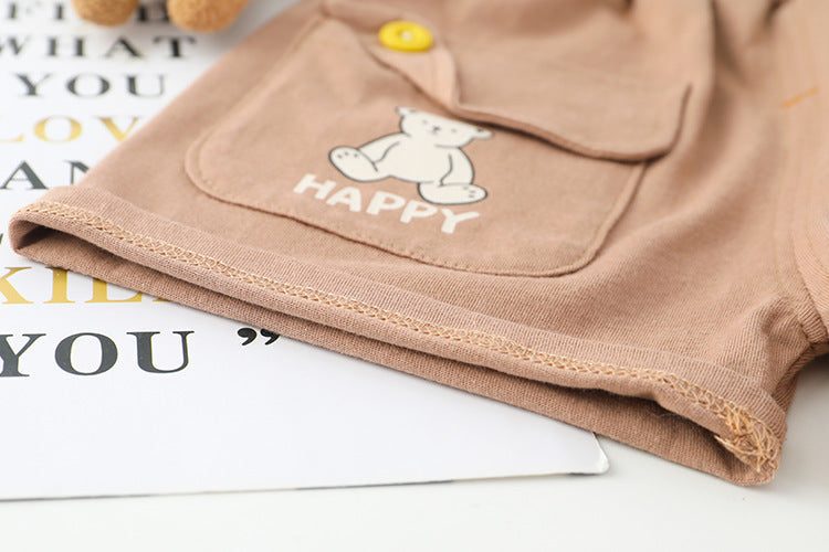 Ju Ju Jam's Teddy-themed T-shirt and Bottom Set for Infants and Toddlers