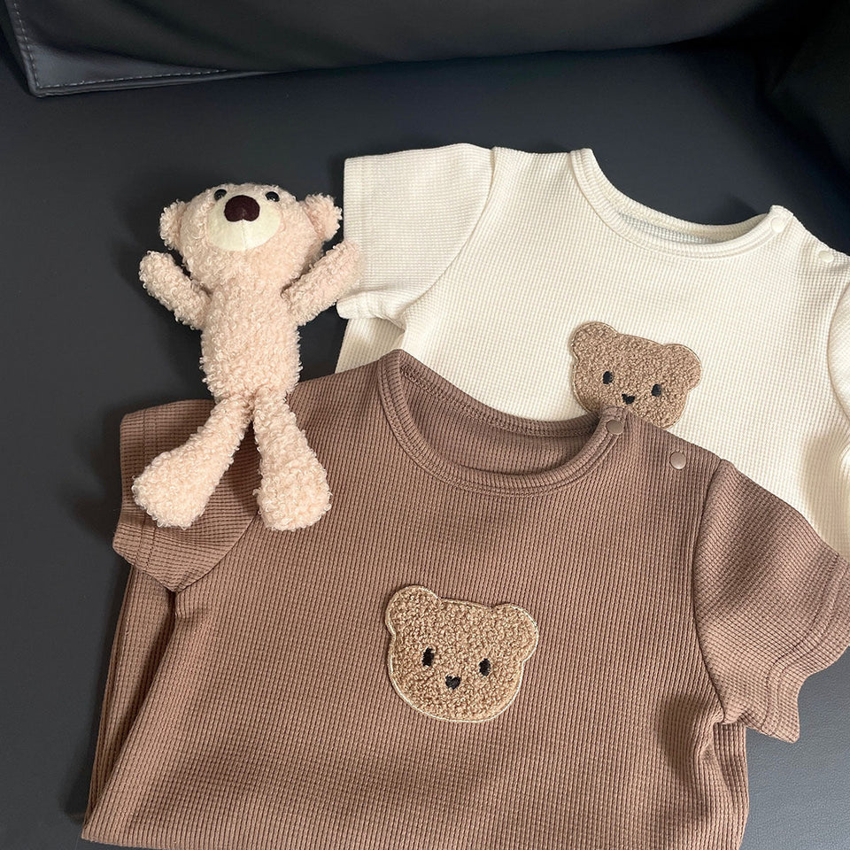 Ju Ju Jam Teddy Pocket Romper with Hat - Playful romper with a teddy bear pocket detail and a matching hat.