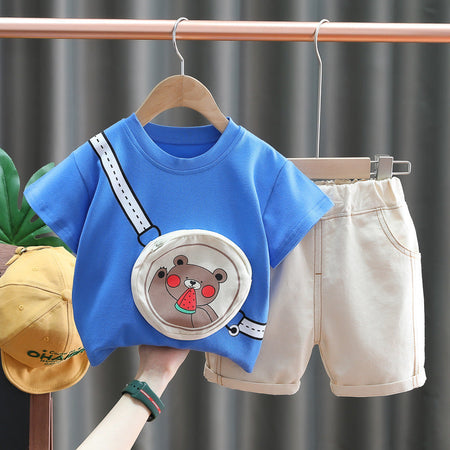 Ju Ju Jam Teddy Zipper Sling boys' set, featuring a cozy teddy fabric with a zipper detail and matching sling.