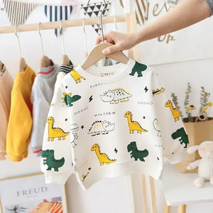 Adorable Little Jurassic Joy T-shirt for boys and girls featuring a playful dinosaur design - Ju Ju Jam