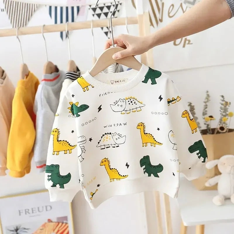 Adorable Little Jurassic Joy T-shirt for boys and girls featuring a playful dinosaur design - Ju Ju Jam