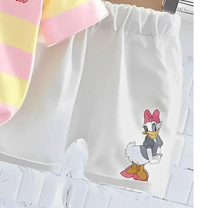 Cute Duck Striped Girls Set