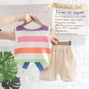 Colourful Striped Boys Summer Set