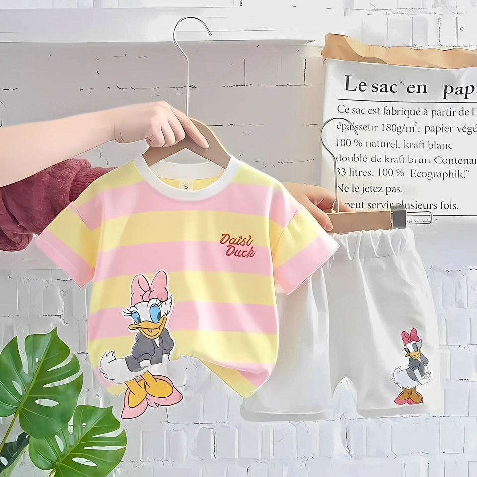 Cute Duck Striped Girls Set