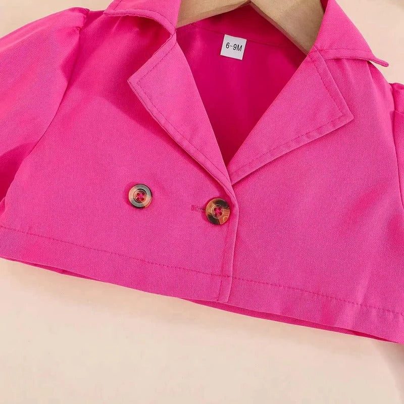Vibrant Girls Dress with Coat Set