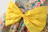 Ju Ju Jam yellow contrast girls' dress with bow and coordinating hat