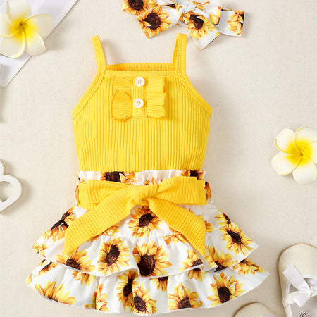 Ju Ju Jam's Yellow Romper with Skirt Set: Perfect for Stylish Kids