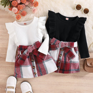 Ju Ju Jam Red Plaid Skirt and Top Outfit for Babies and Kids