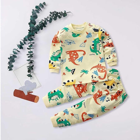 Ju Ju Jam Colourful Dino Explorer Boys Loungewear Set, blending cute dino prints with premium comfort for play and relaxation.