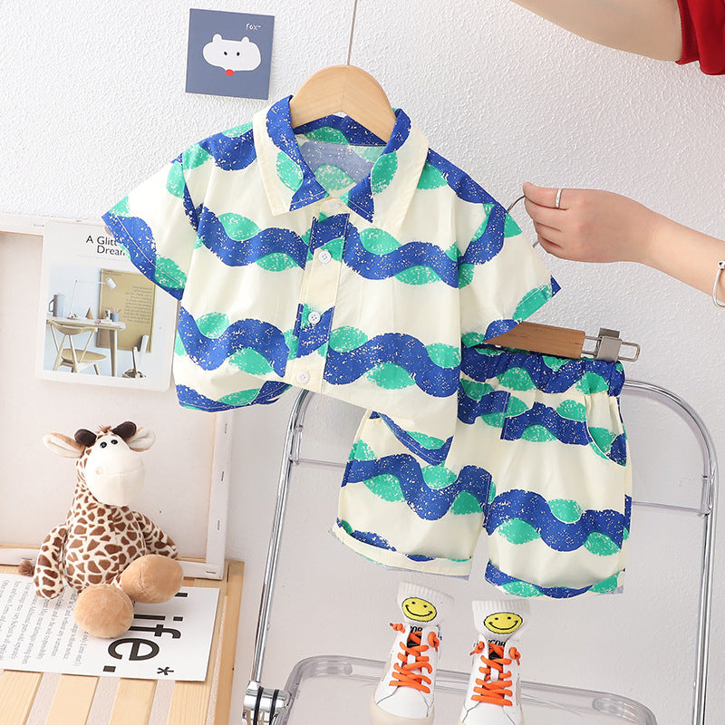 Hawaii Wave Shirt and Shorts Boys Set