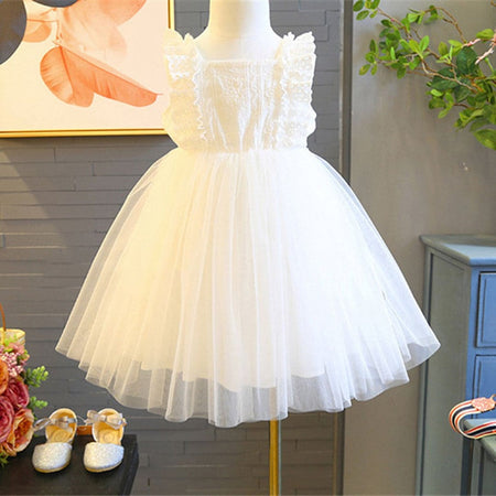 Ju Ju Jam's White Frill Princess Dress, designed with beautiful frills for a charming, princess-inspired outfit.