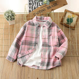 Pink Plaid Jacket Boys Shirt and T-shirt Set, stylish and cozy, perfect for boys, featuring a plaid jacket and comfortable T-shirt, available at Ju Ju Jam.