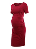 Side Ruched Bodycon Maternity Dress