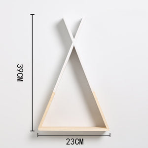Nordic Wooden Triangle Shelf - Wall Mounted