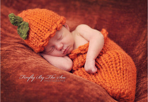 Pumpkin Day - Knitted Cocoon With Hat
