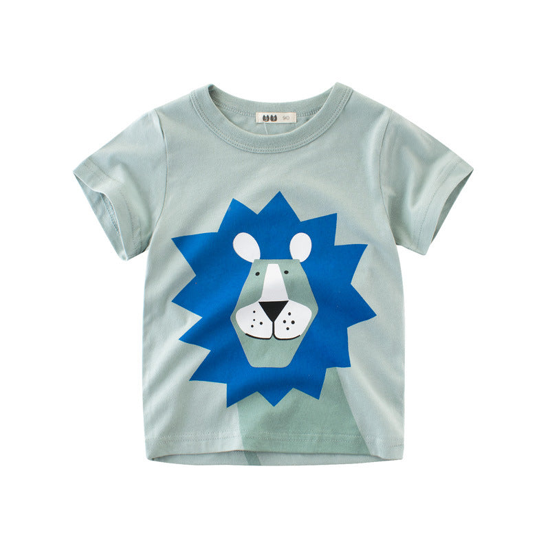 Half Sleeve Animal Print T-shirt