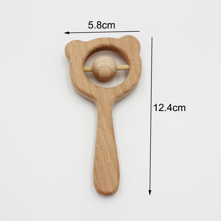 Baby Wooden Hand Rattle Toy