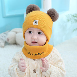 Two Pieces Baby Beanies-Scarf Set (in Colours)