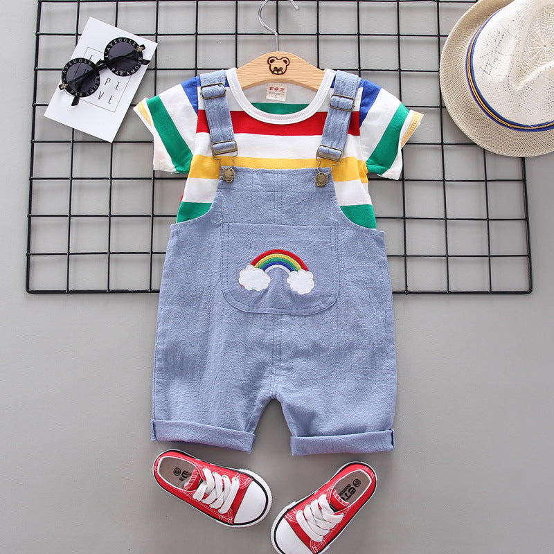Rainbow Bib Pants - Happy Sunny day
