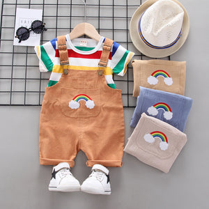 Rainbow Bib Pants - Happy Sunny day