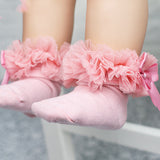 Princess Bow Knot Floral Lace Socks