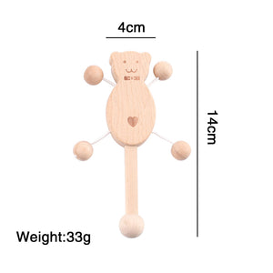 Baby Wooden Hand Rattle Toy