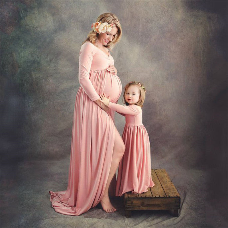 Twinning Maternity Photoshoot Dress - Mom and Daughter