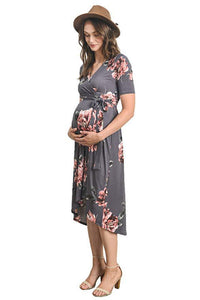 Long Skirt Floral Maternity Dress