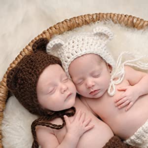 Knitted Hat and Matching Toy - Perfect for Baby Photography