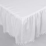 Pleated Crib Skirt with Pompoms - Lovely Ruffle Design