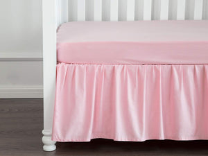 Pleated Crib Skirt with Pompoms - Lovely Ruffle Design