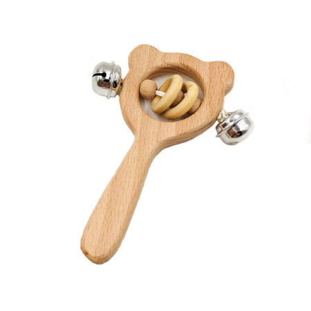 Baby Wooden Hand Rattle Toy