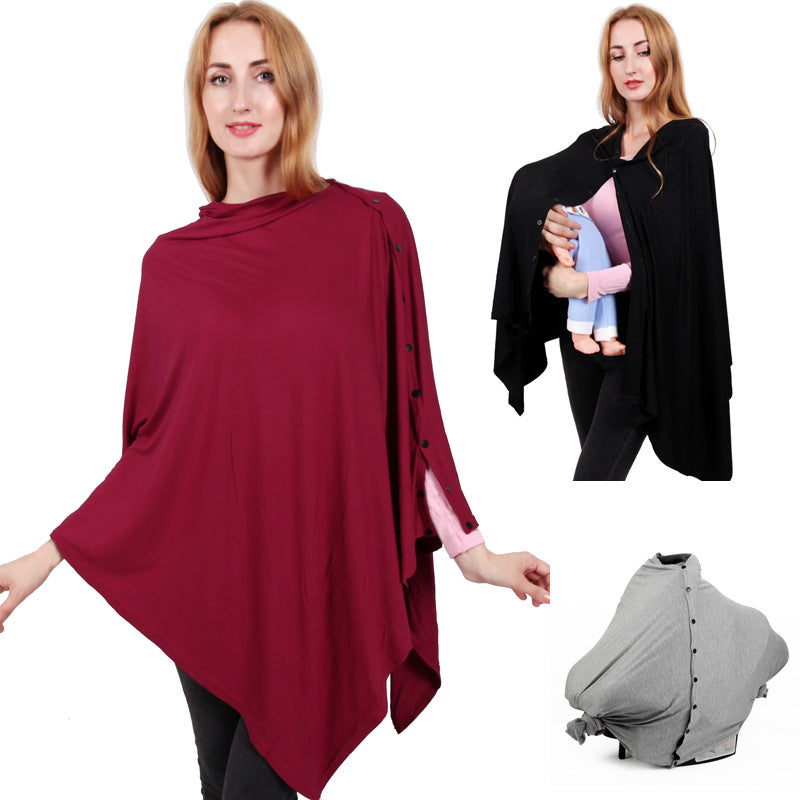Nursing Poncho Styled Scarf with Buttons - 360 Degrees Protection